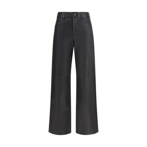 7FOR Black Leather Men's Pants